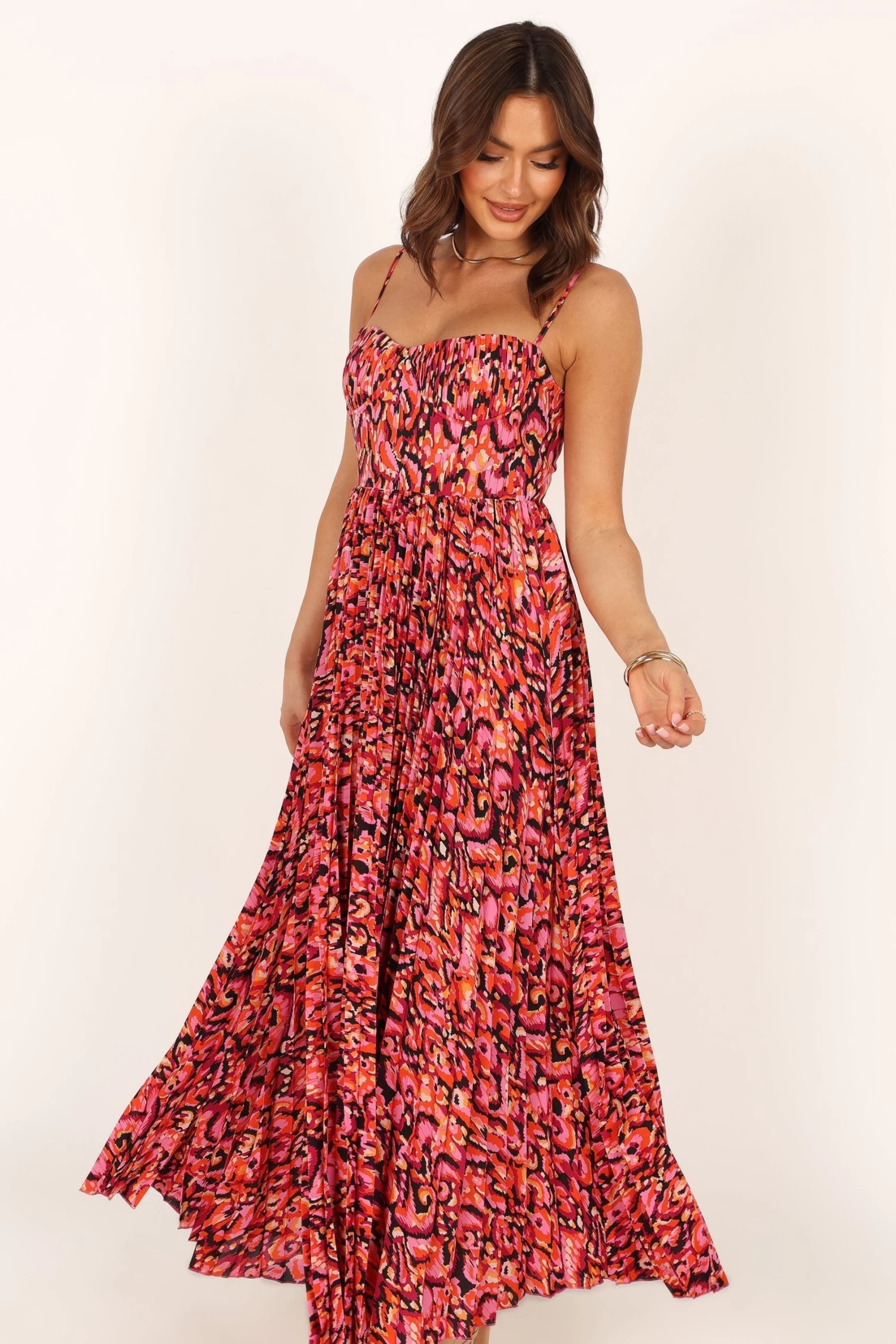 Achanti Pleated Maxi Dress - Pink Multi - Image 4