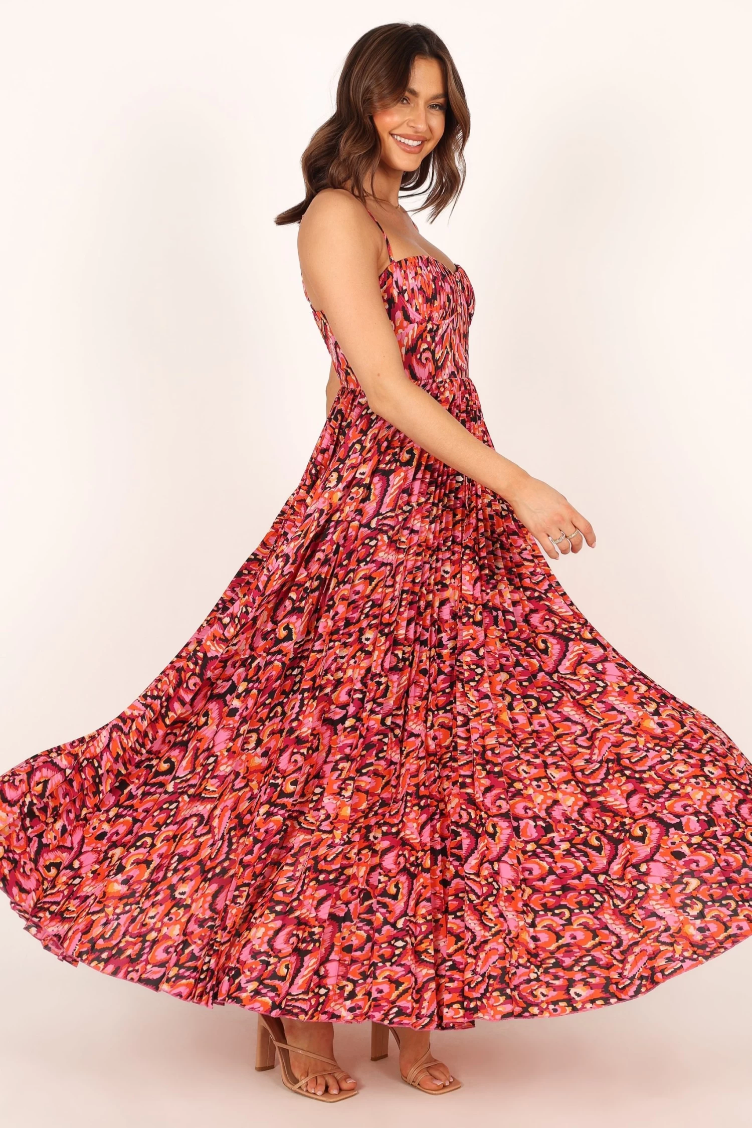 Achanti Pleated Maxi Dress - Pink Multi - Image 5