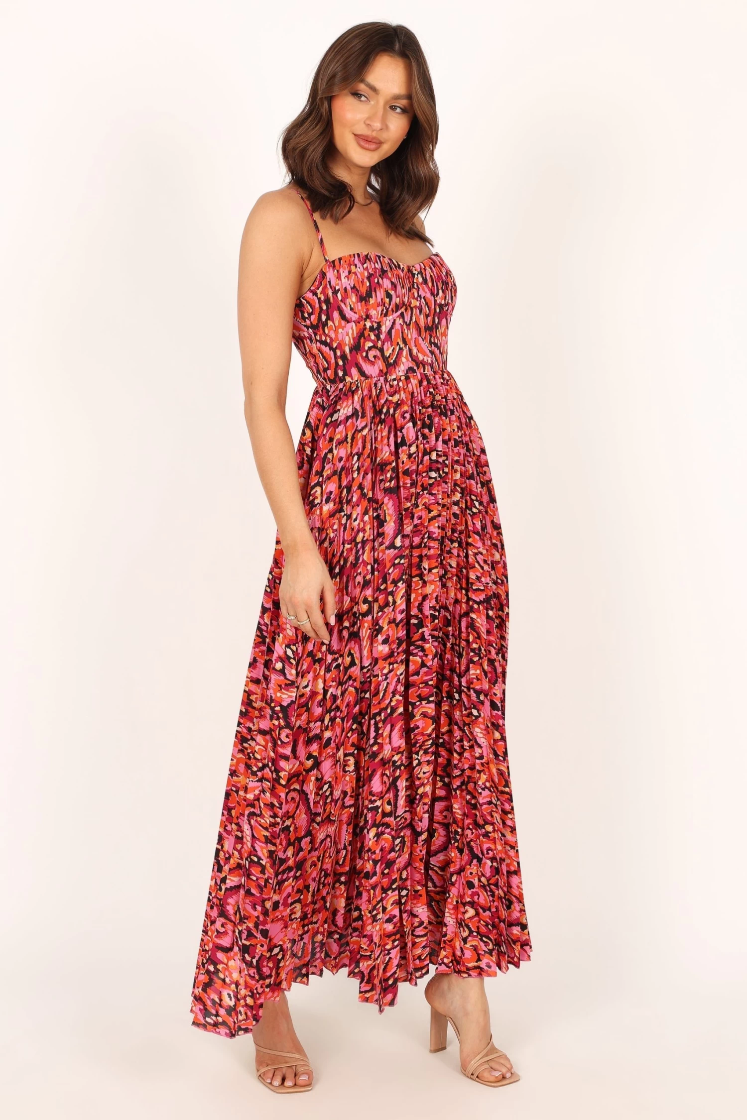 Achanti Pleated Maxi Dress - Pink Multi - Image 6
