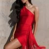Alondra One Shoulder Mini Dress - Red