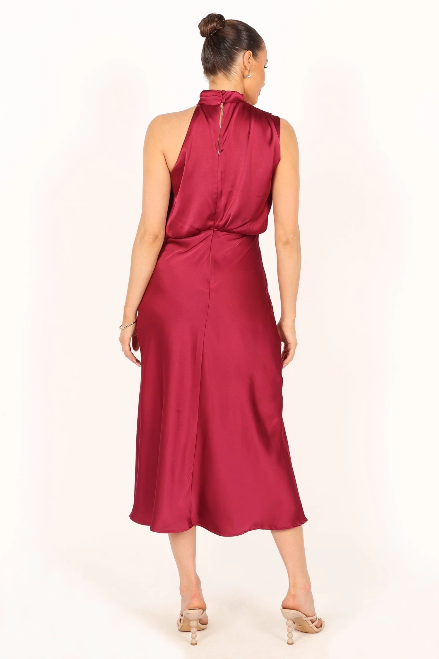 Anabelle Halter Neck Midi Dress - Berry - Image 2