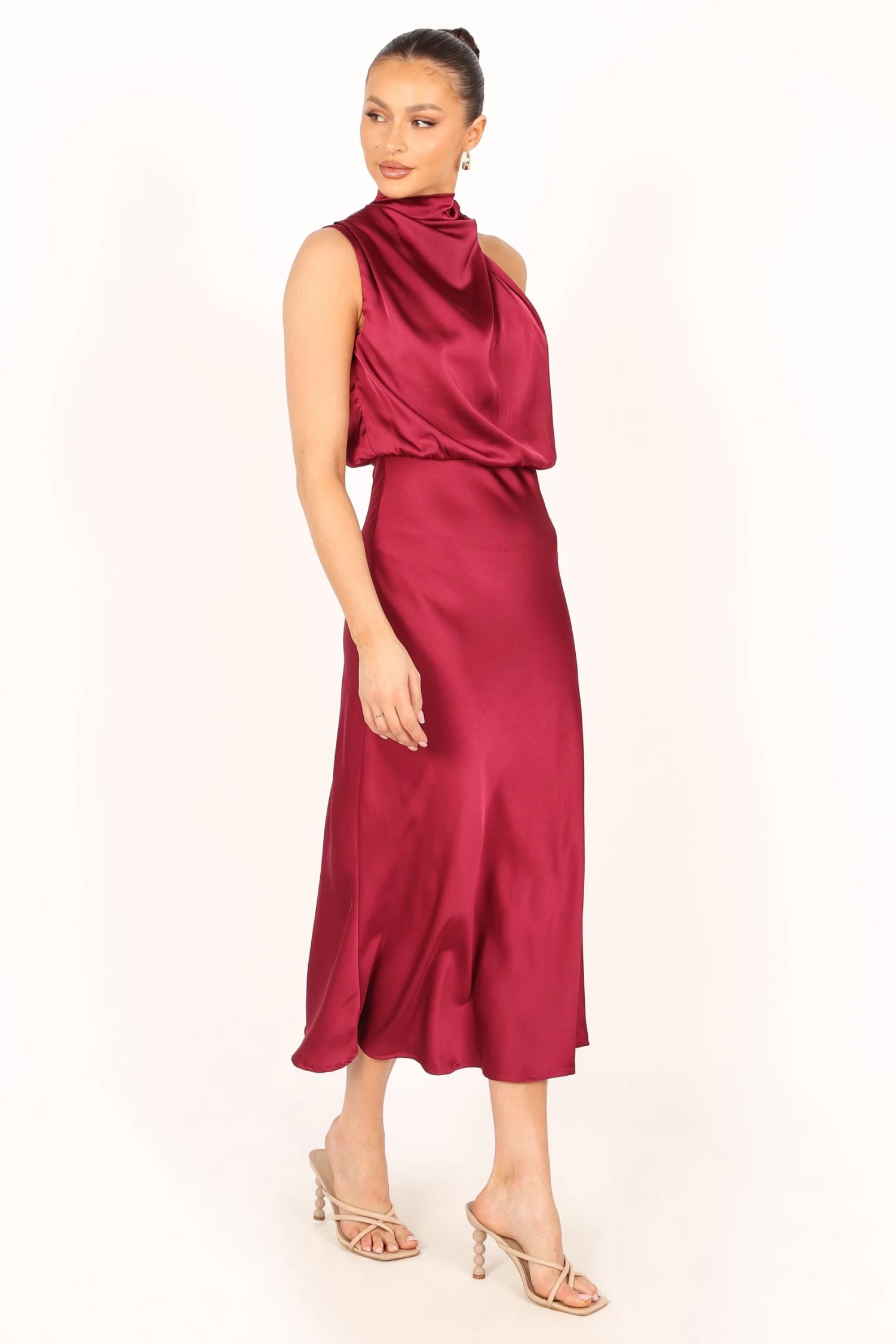 Anabelle Halter Neck Midi Dress - Berry - Image 5