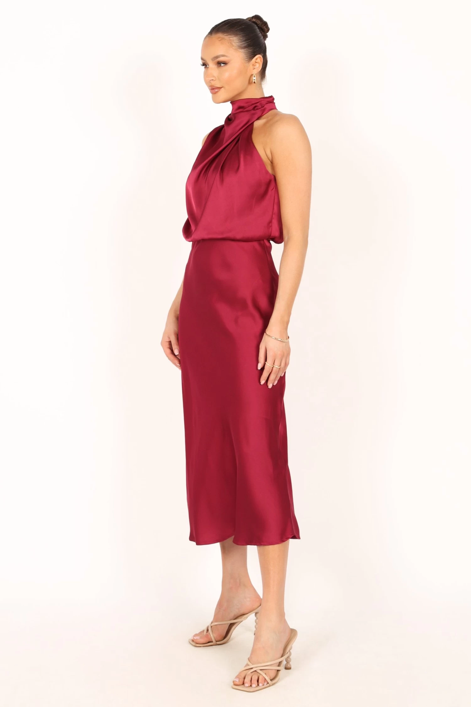 Anabelle Halter Neck Midi Dress - Berry - Image 7