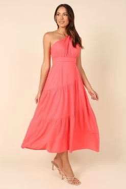 Anthea One Shoulder Dress - Berry