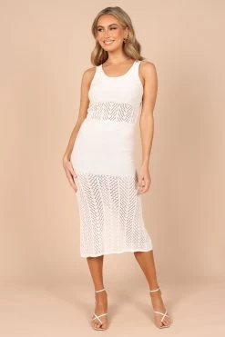 Ateia Knit Midi Dress - White