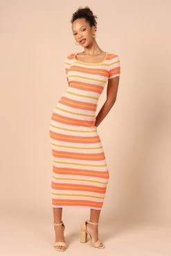 Bardotte Midi Dress - Pink
