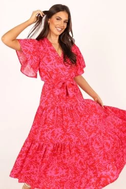Barker Dress - Pink Red Floral