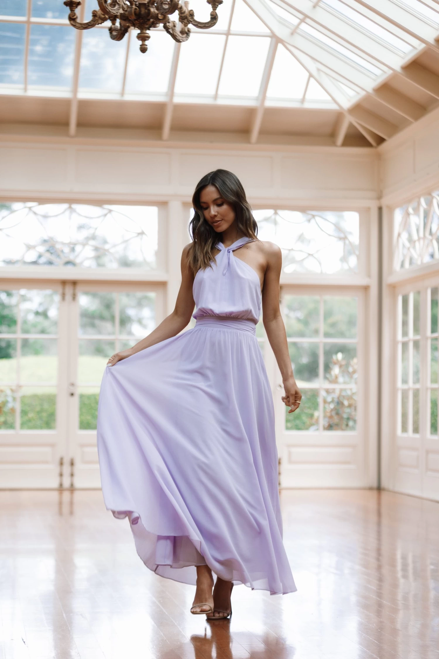 Blossom Halterneck Maxi Dress - Lavender - Image 2