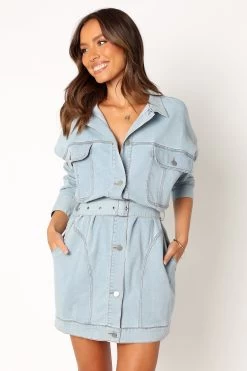 Britts Long Sleeve Mini Dress - Denim