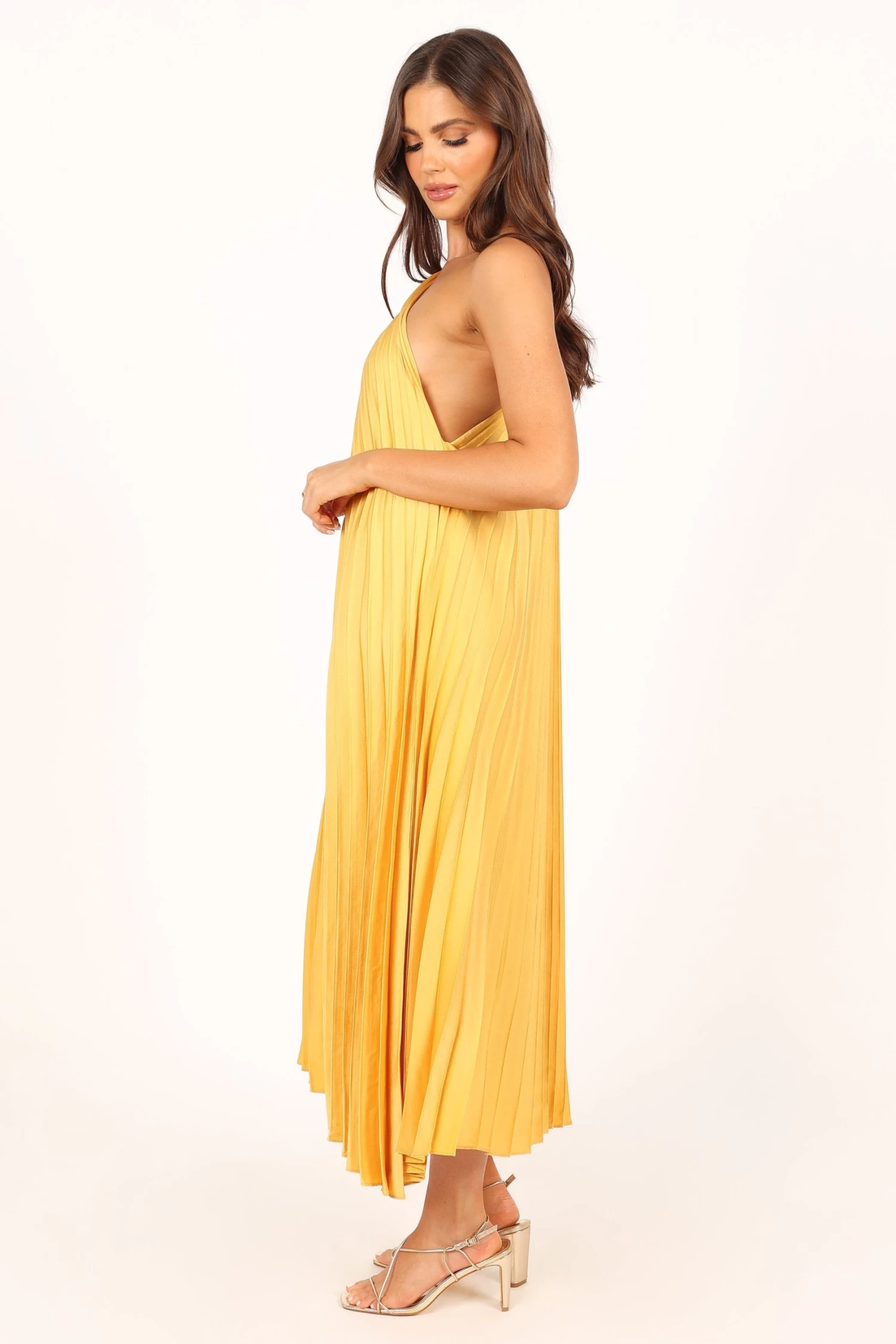 Cali One Shoulder Midi Dress - Saffron - Image 4