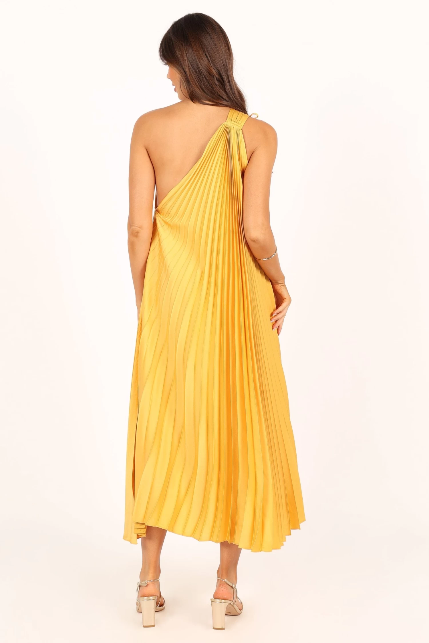 Cali One Shoulder Midi Dress - Saffron - Image 5
