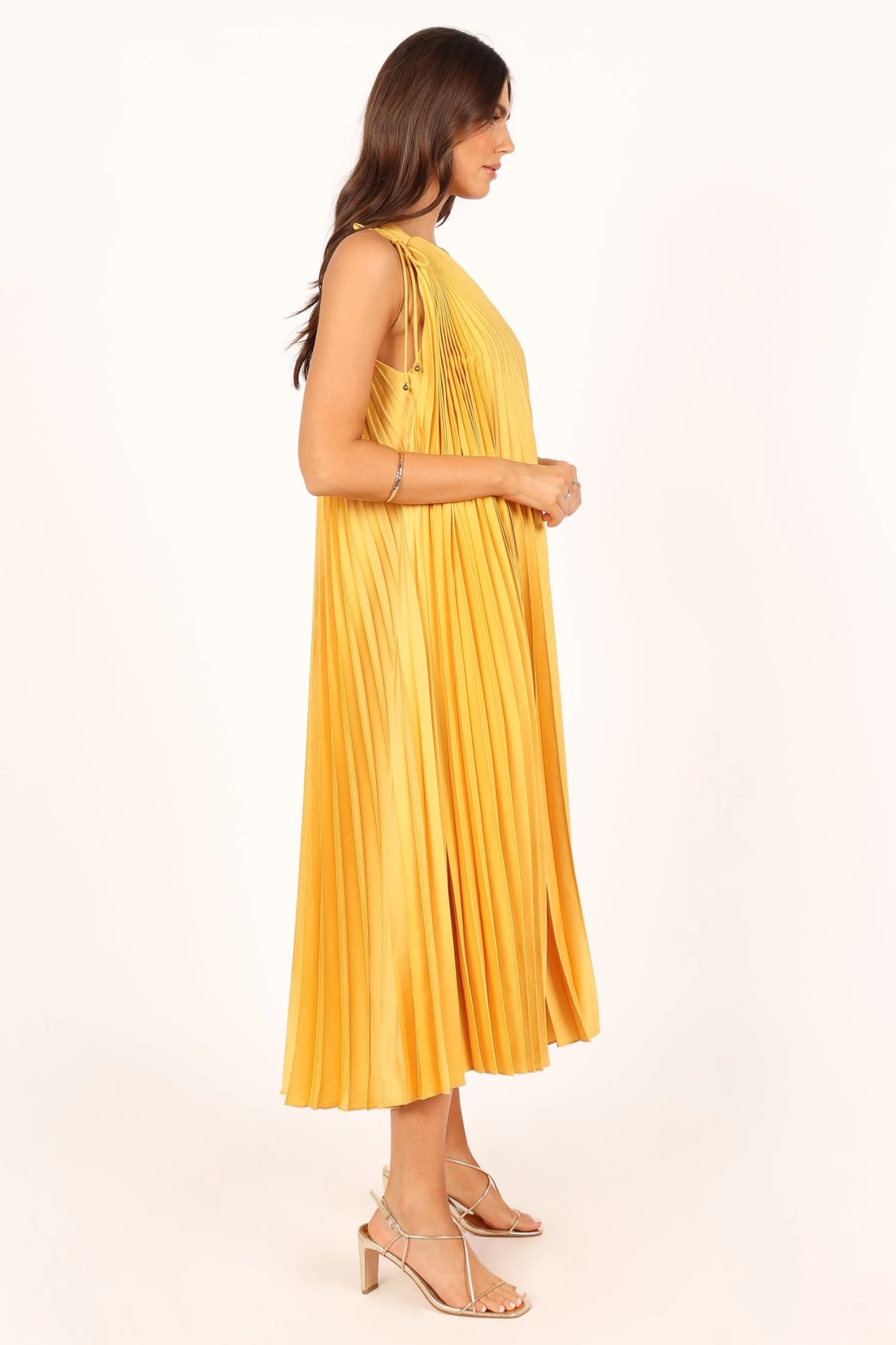Cali One Shoulder Midi Dress - Saffron - Image 7