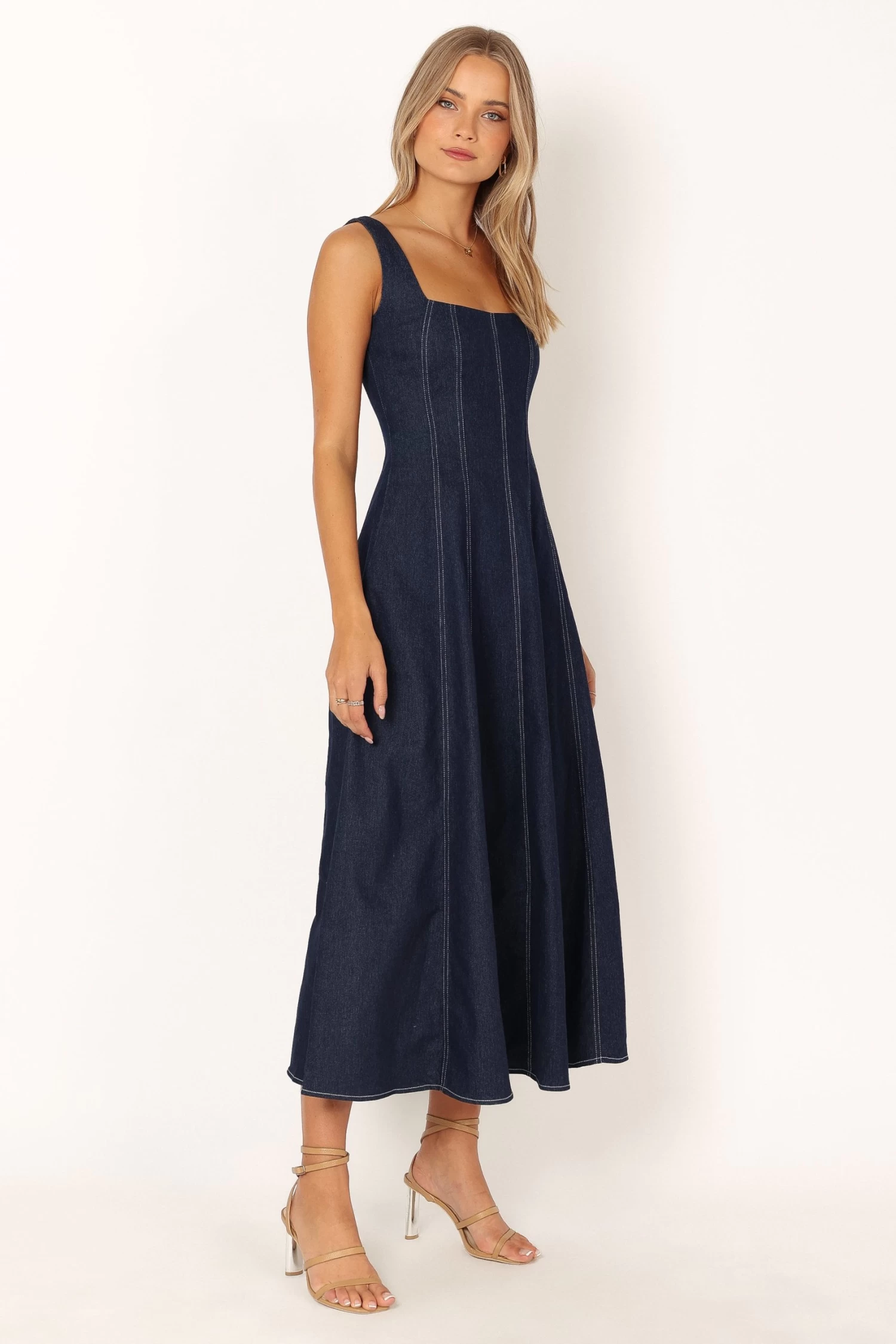 Callum Midi Dress - Dark Denim - Image 6