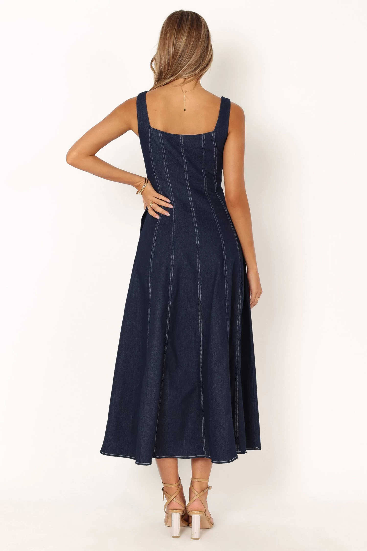 Callum Midi Dress - Dark Denim - Image 7