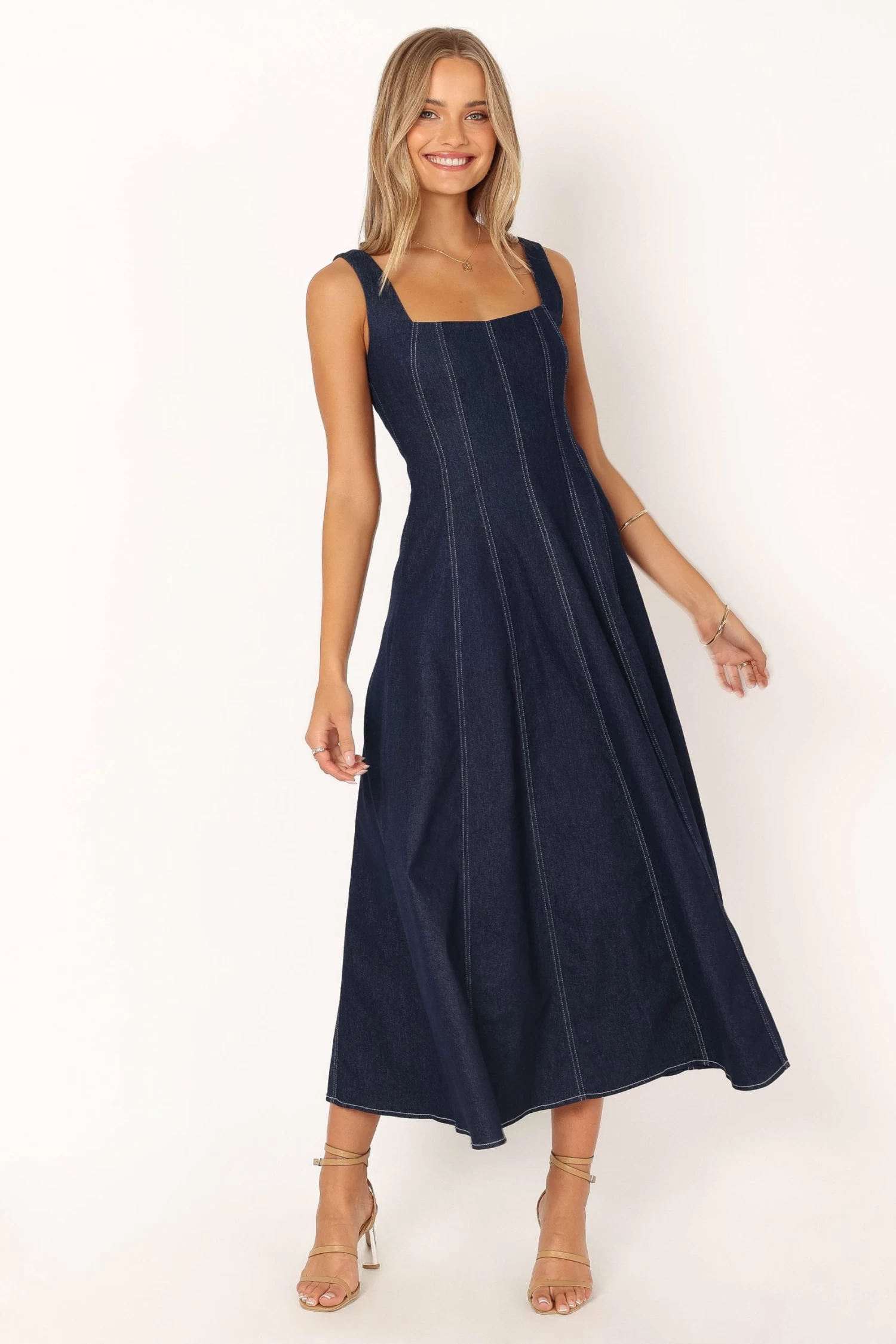 Callum Midi Dress - Dark Denim - Image 9