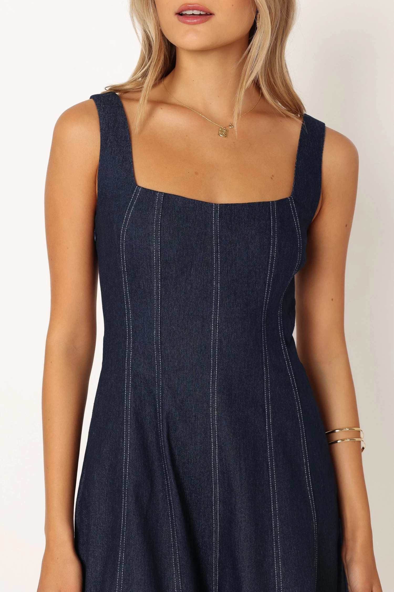 Callum Midi Dress - Dark Denim - Image 10