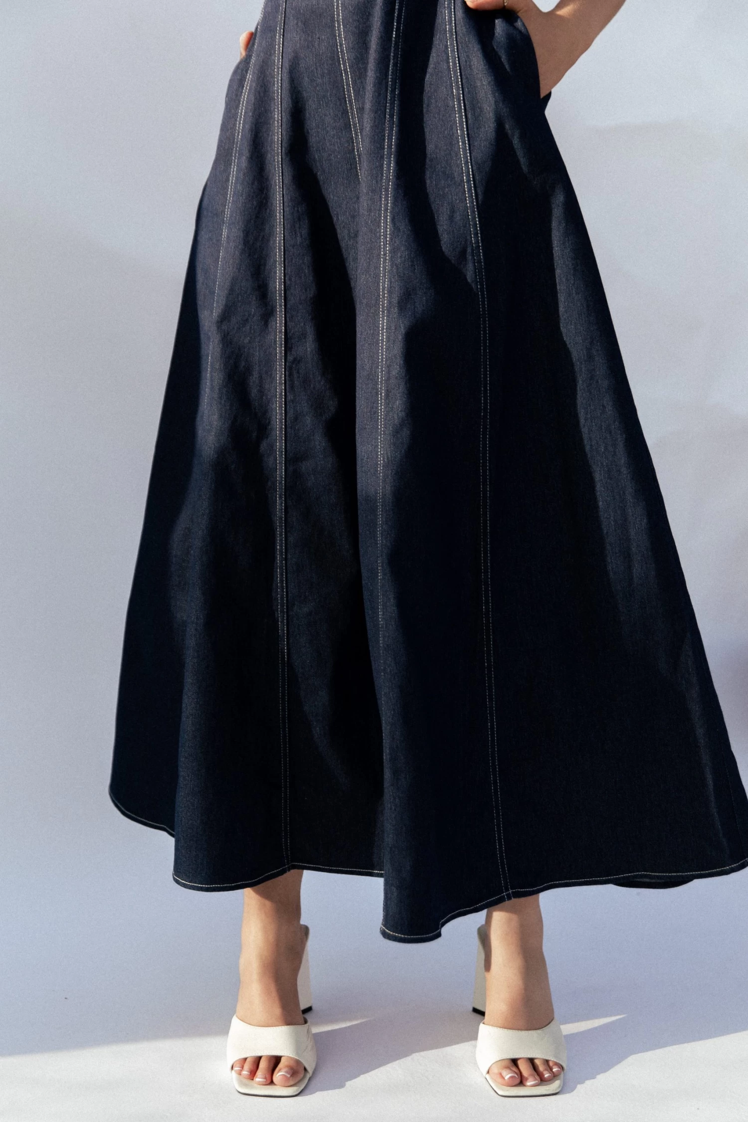Callum Midi Dress - Dark Denim - Image 11