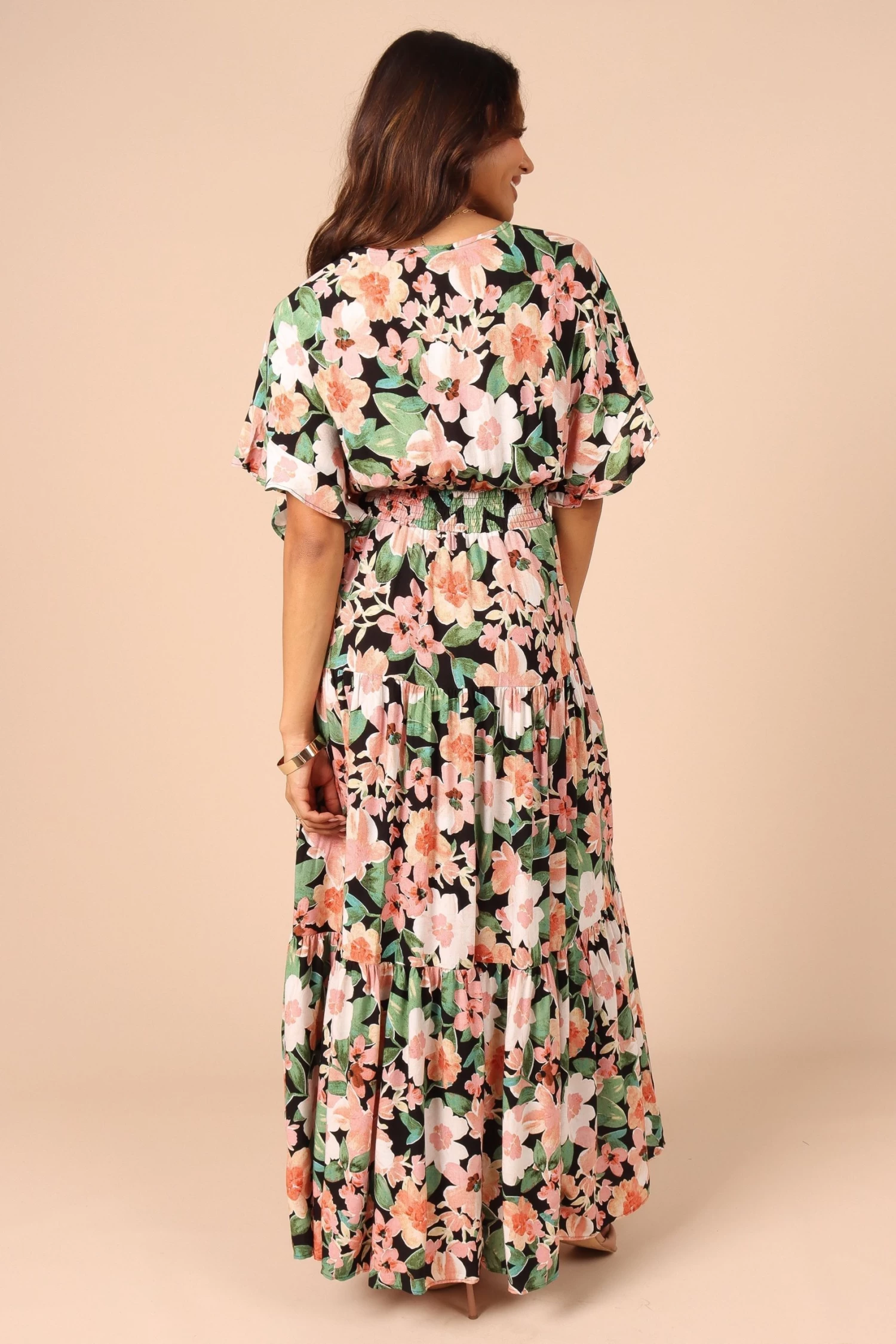 Cautilina Maxi Dress - Peach Floral - Image 2