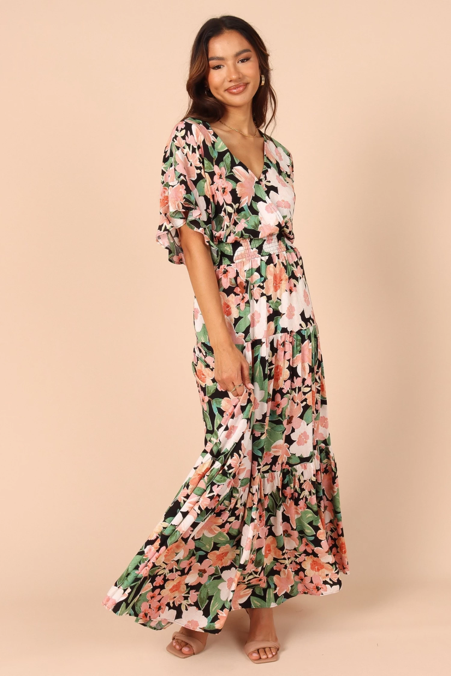 Cautilina Maxi Dress - Peach Floral - Image 6