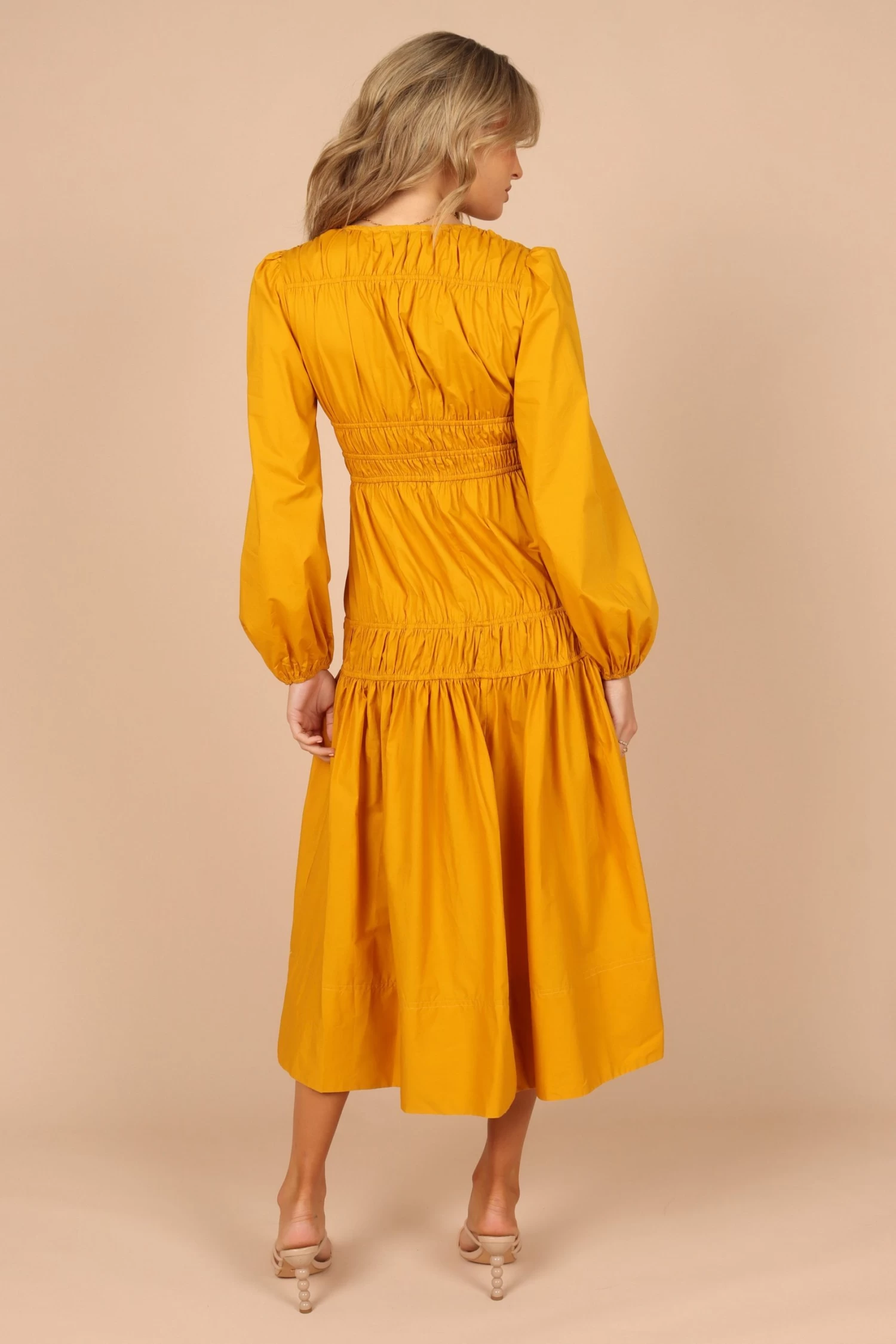 Dani Long Sleeve Maxi Dress - Mustard - Image 3