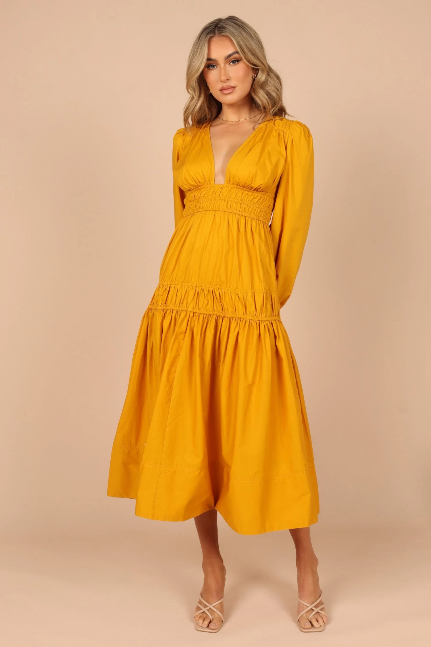 Dani Long Sleeve Maxi Dress - Mustard - Image 4