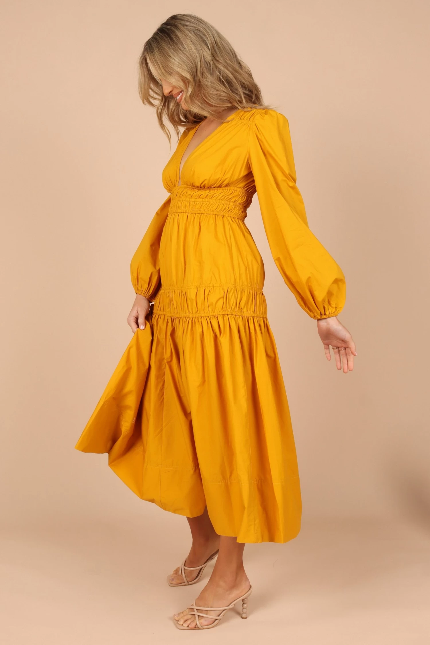 Dani Long Sleeve Maxi Dress - Mustard - Image 6