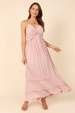 Davy Ruffle Detail Maxi Dress - Mauve