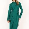 Dionne Long Sleeve Midi Dress - Emerald