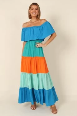 Eazon Off Shoulder Maxi Dress - Blue