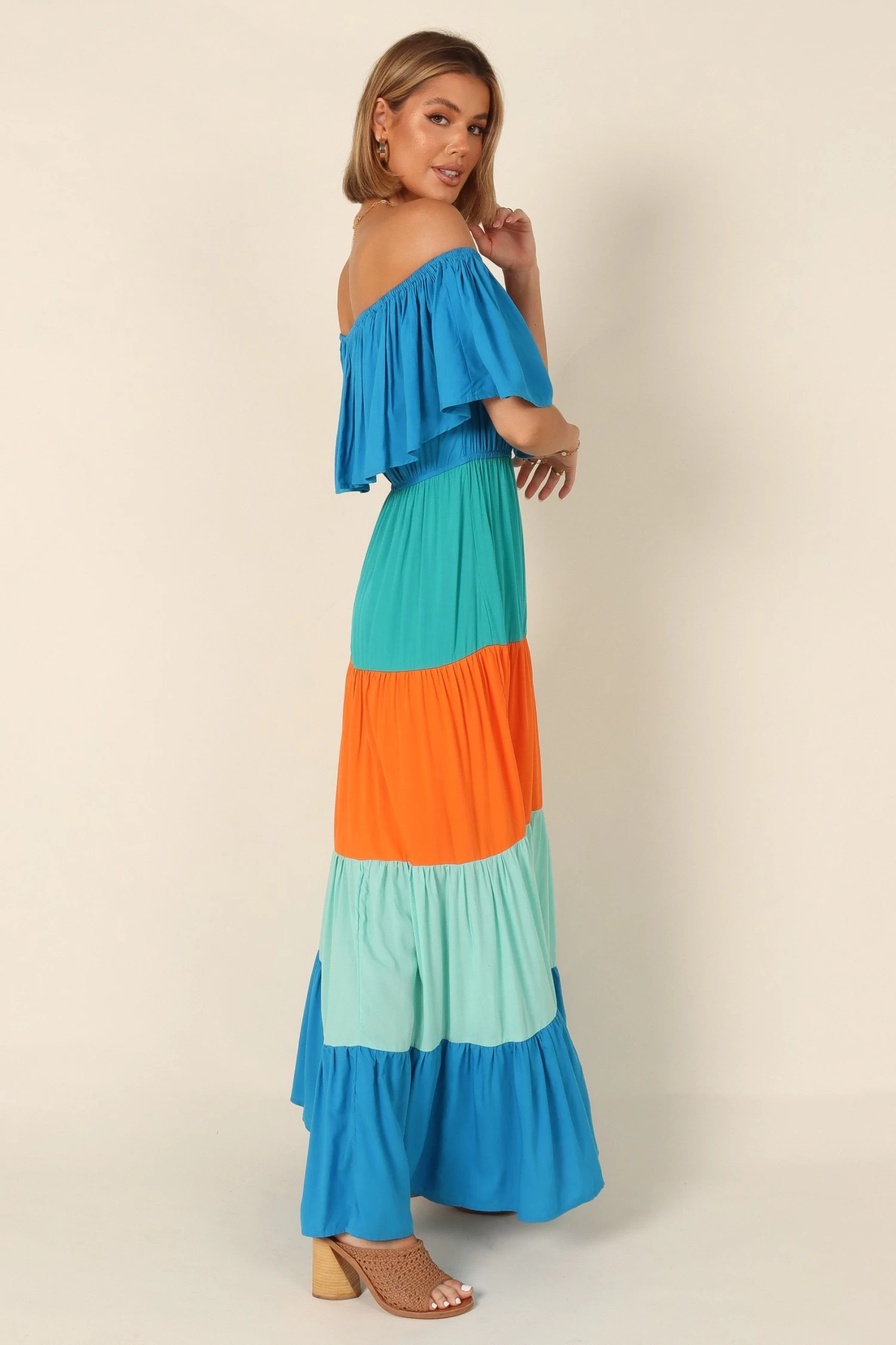Eazon Off Shoulder Maxi Dress - Blue - Image 2