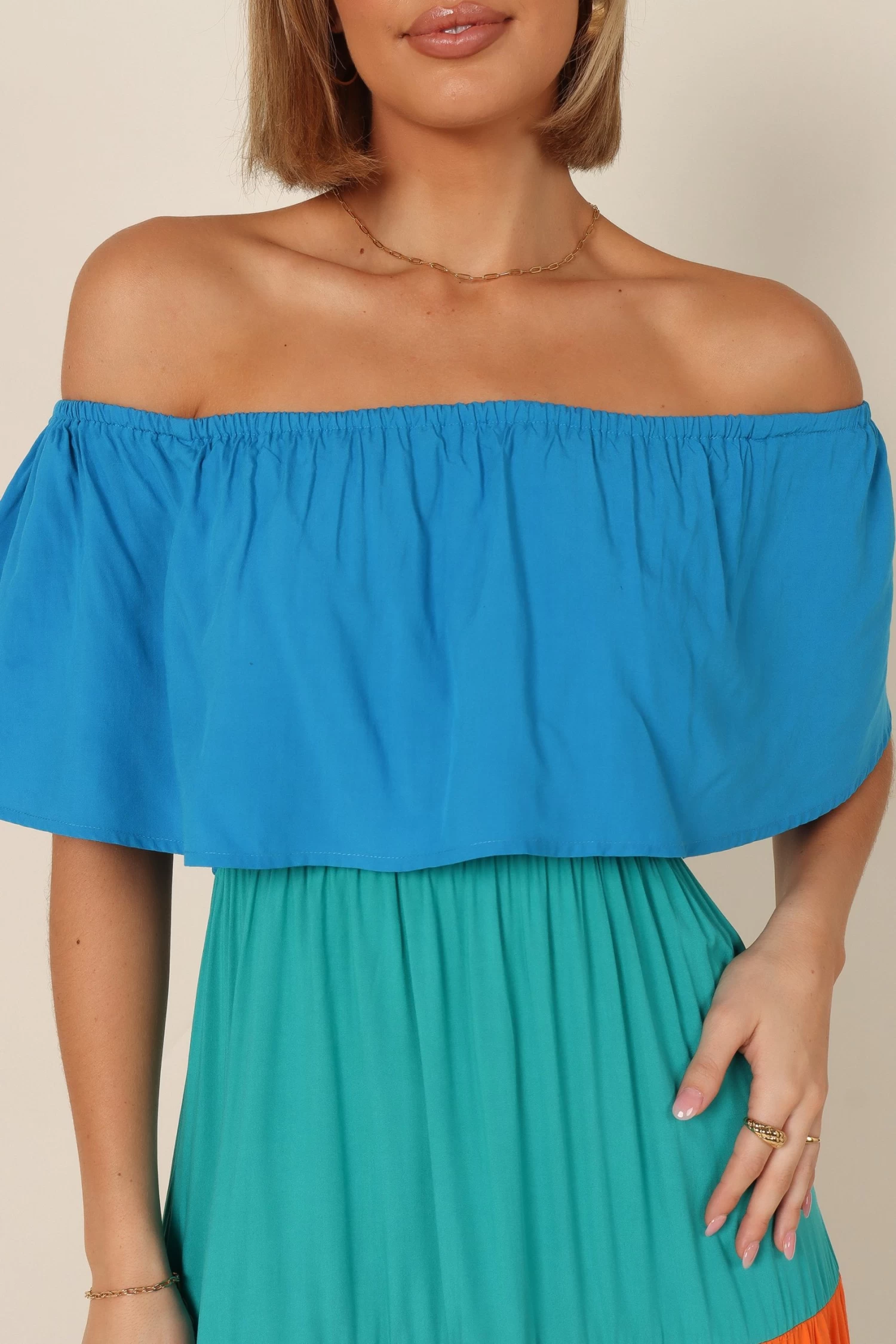 Eazon Off Shoulder Maxi Dress - Blue - Image 4
