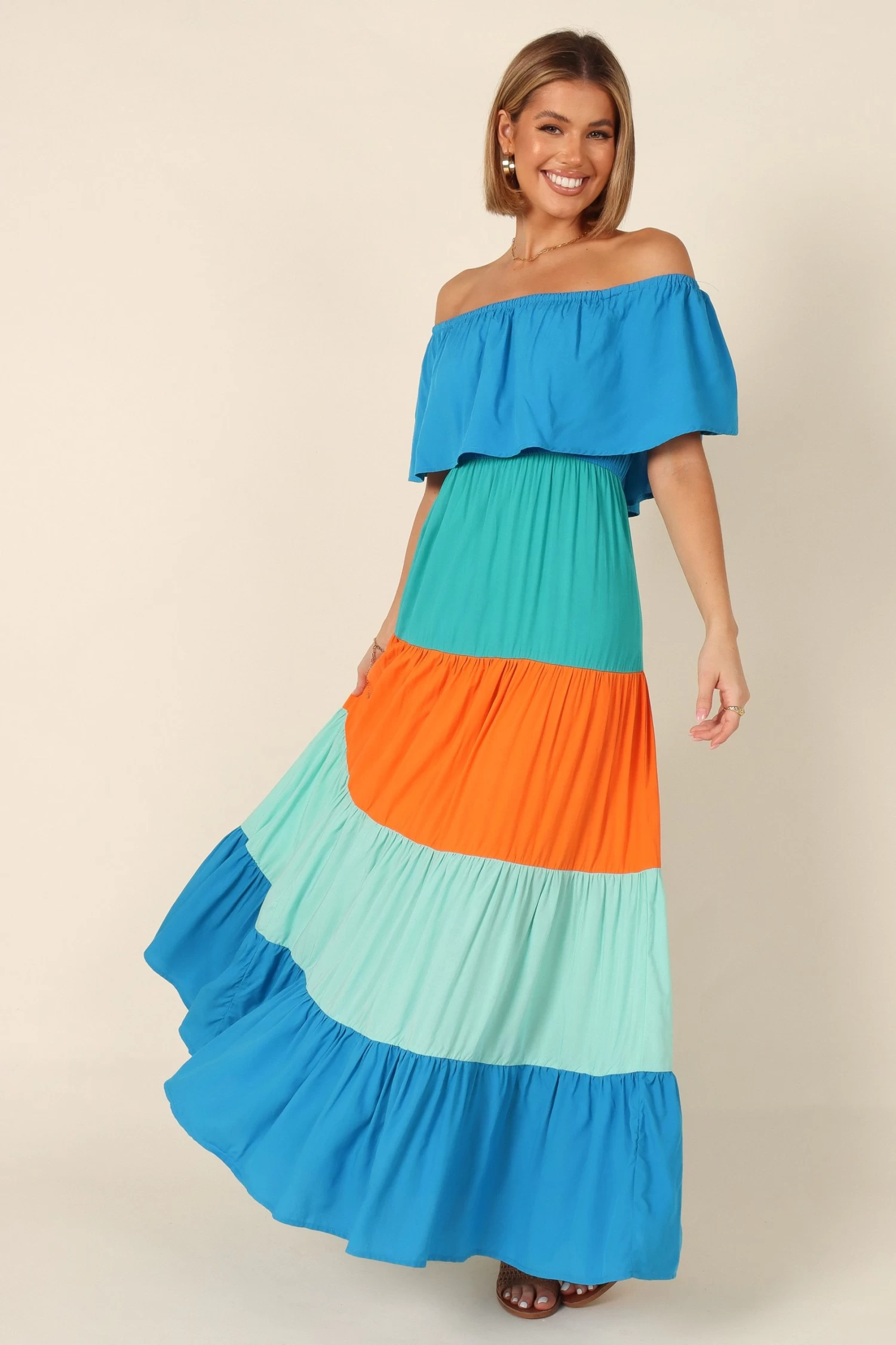 Eazon Off Shoulder Maxi Dress - Blue - Image 5