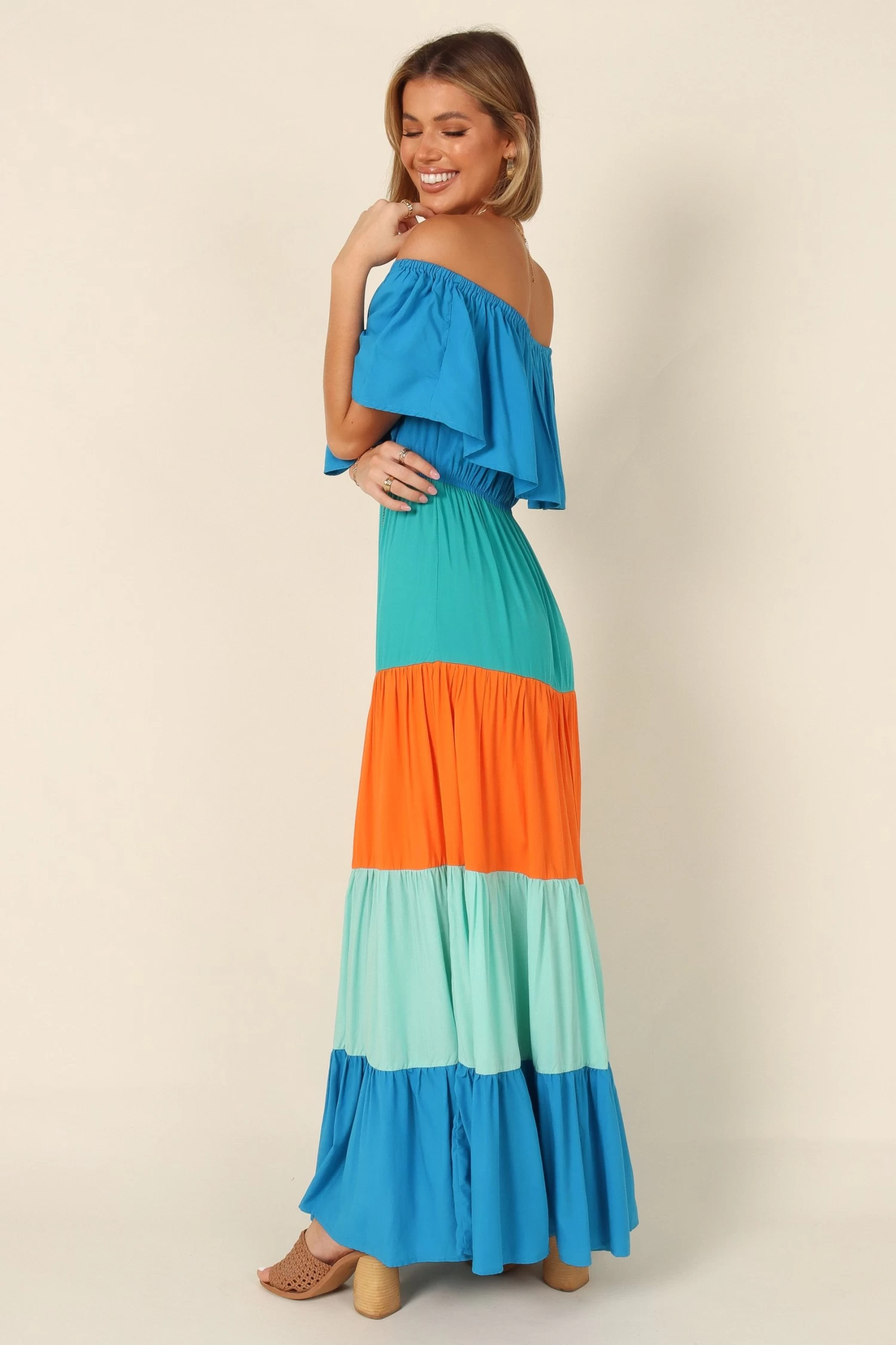 Eazon Off Shoulder Maxi Dress - Blue - Image 6