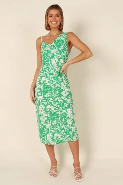 Elias Midi Dress - Green Floral