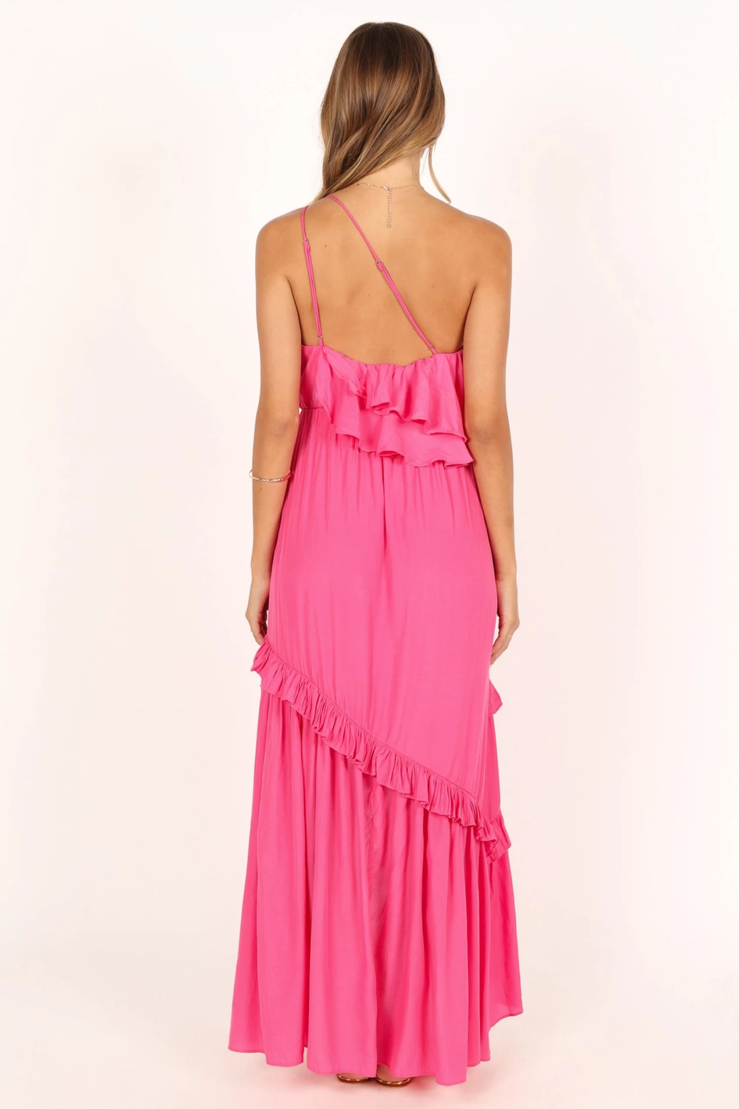 Fiorda One Shoulder Midi Dress - Pink - Image 5
