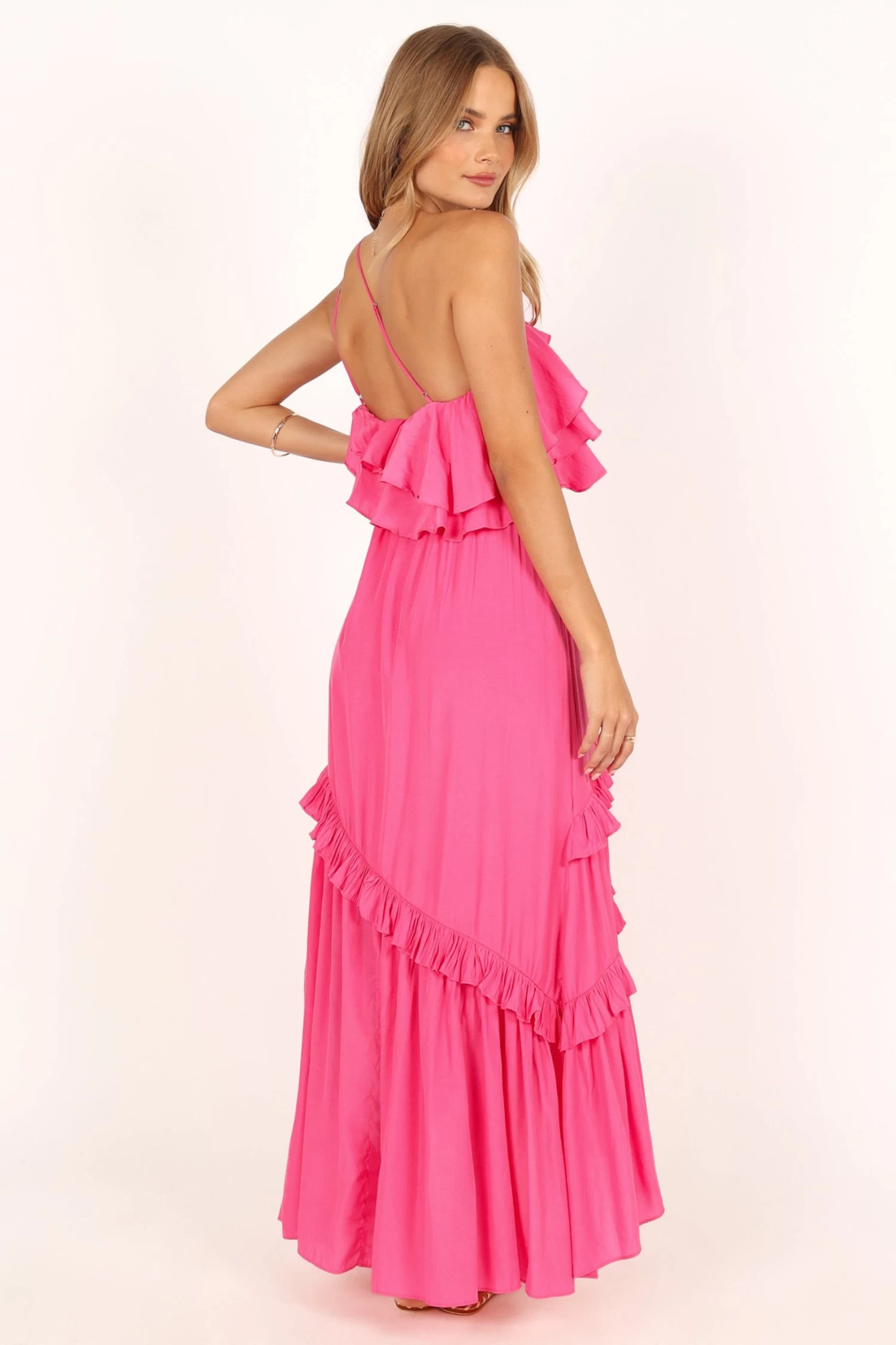 Fiorda One Shoulder Midi Dress - Pink - Image 6