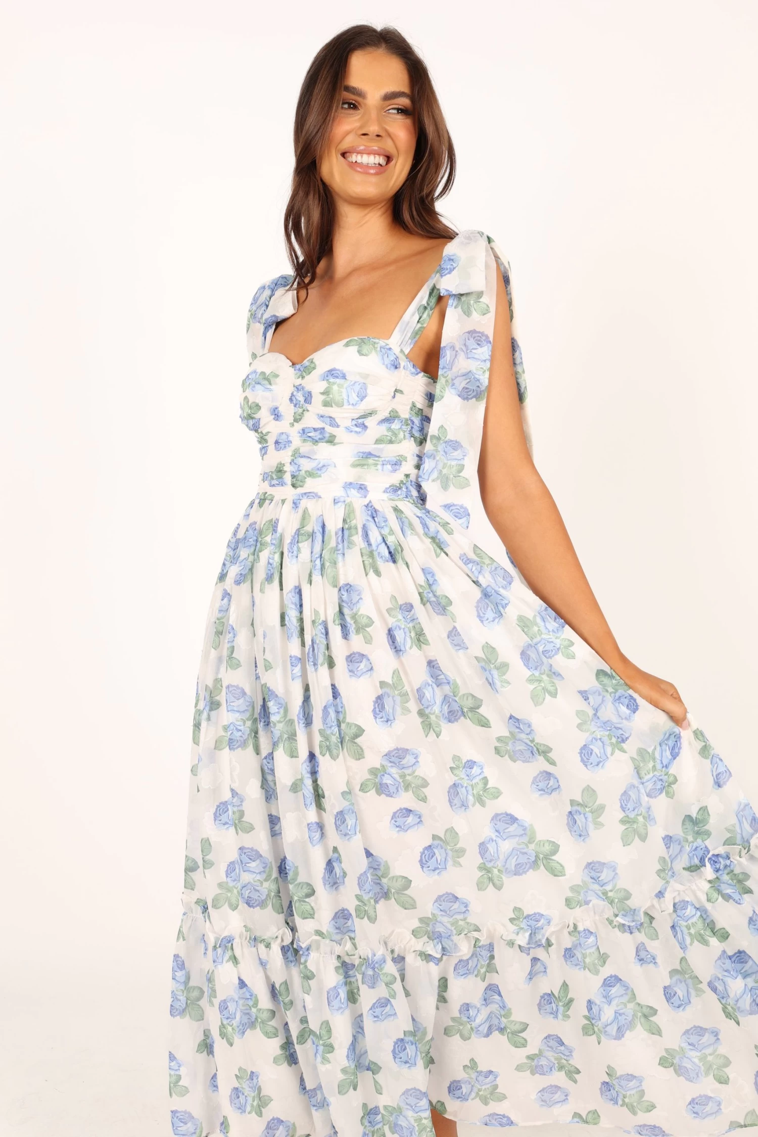Floret Midi Dress - Blue - Image 10