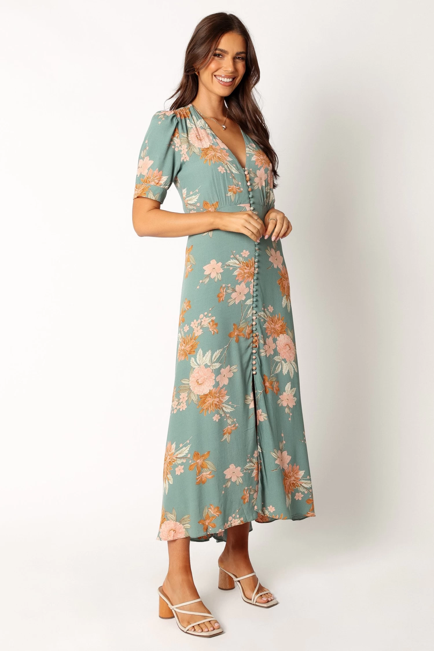 Frampton Midi Dress - Blue Floral - Image 5