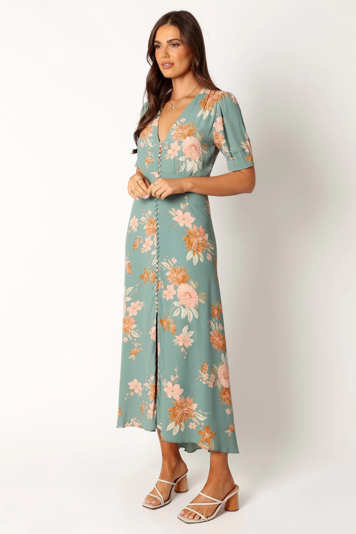 Frampton Midi Dress - Blue Floral - Image 9