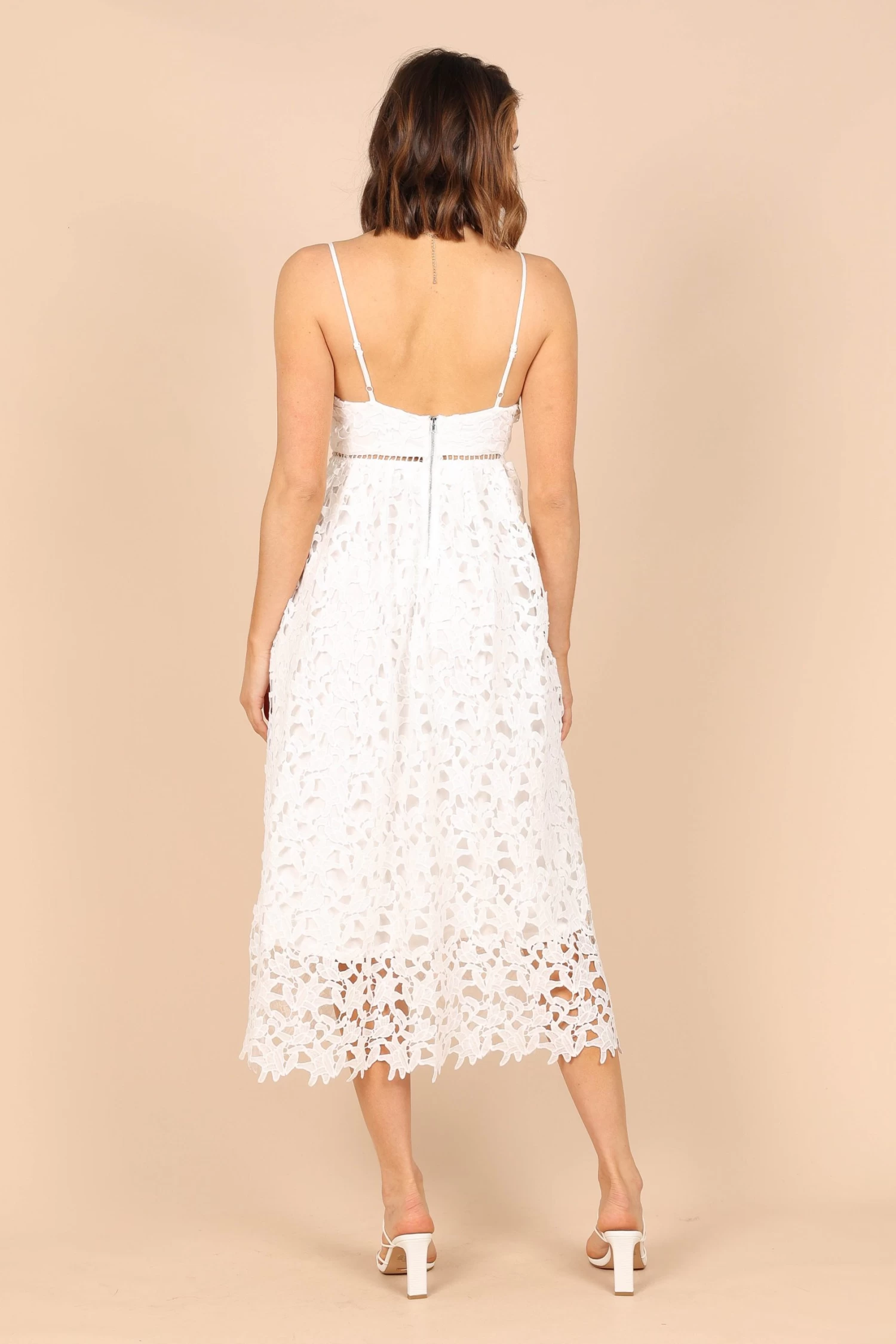Francheshca Midi Lace Dress - White Lace - Image 2