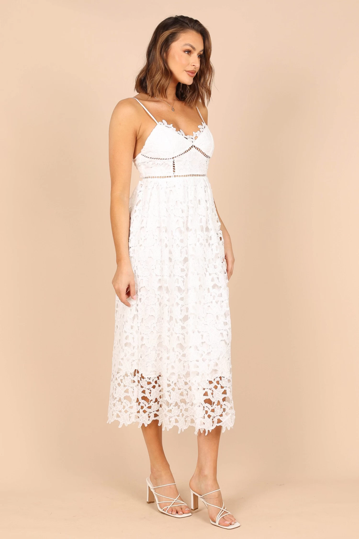 Francheshca Midi Lace Dress - White Lace - Image 4