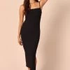 Freyja Bodycon Midi Dress - Black