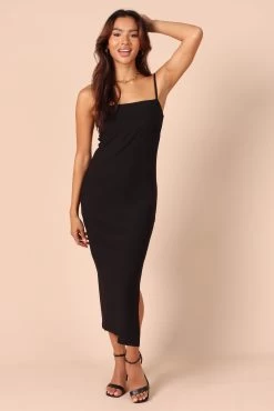 Freyja Bodycon Midi Dress - Black