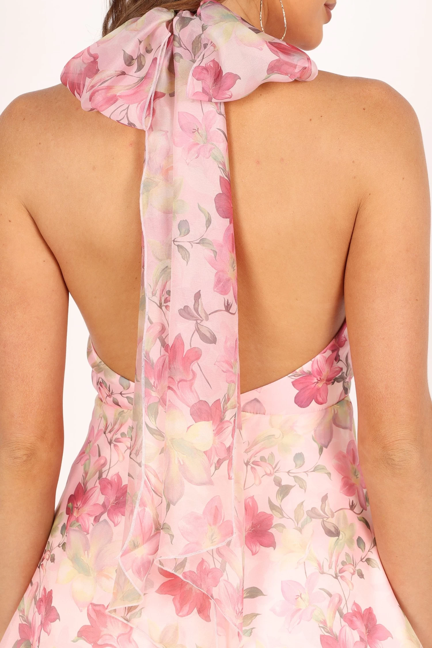Gardenia Halter Mini Dress - Pink Floral - Image 4