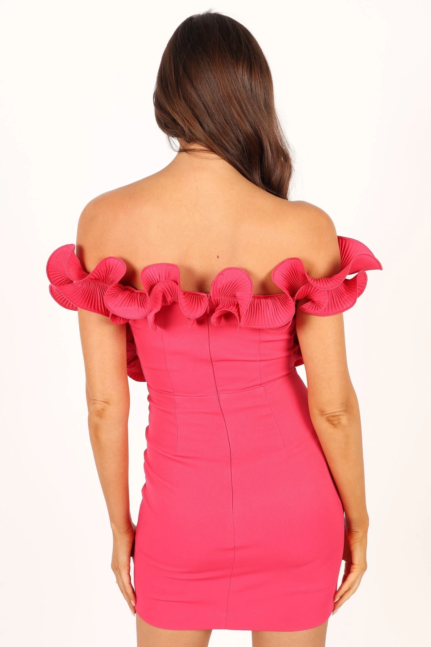 Gemma Off Shoulder Mini Dress - Hot Pink - Image 6