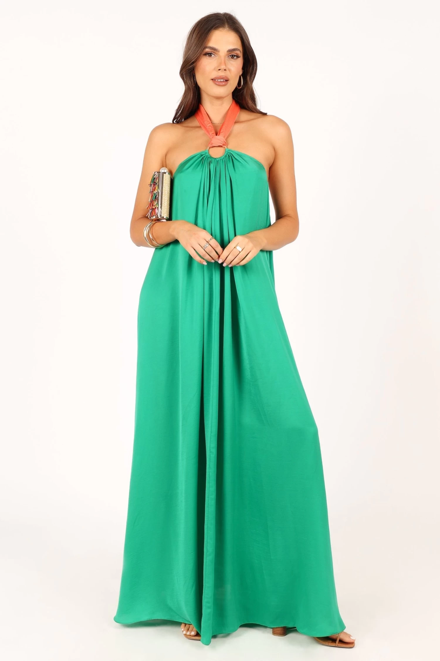 Giana Halter Neck Maxi Dress - Green - Image 6