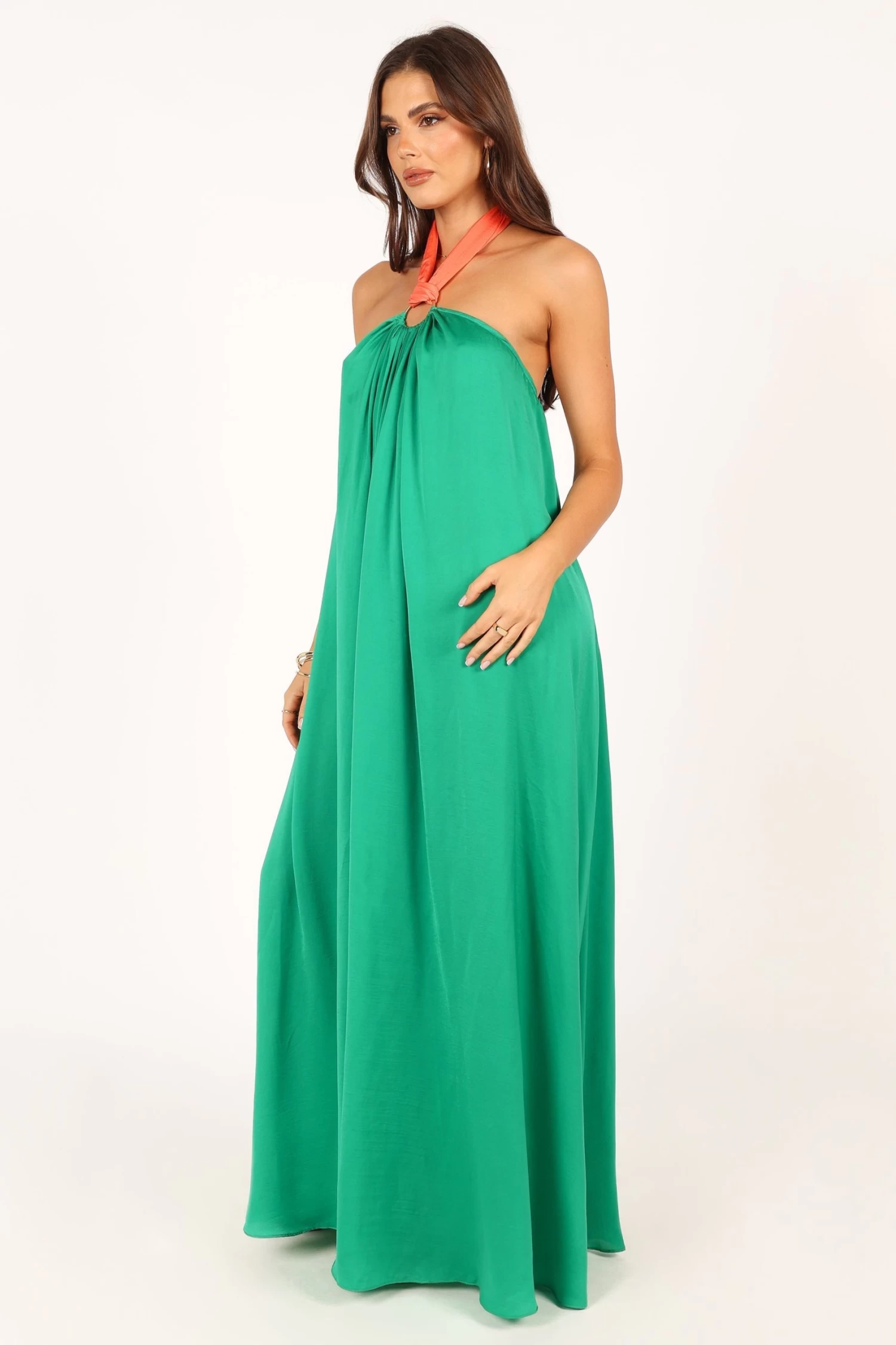 Giana Halter Neck Maxi Dress - Green - Image 7