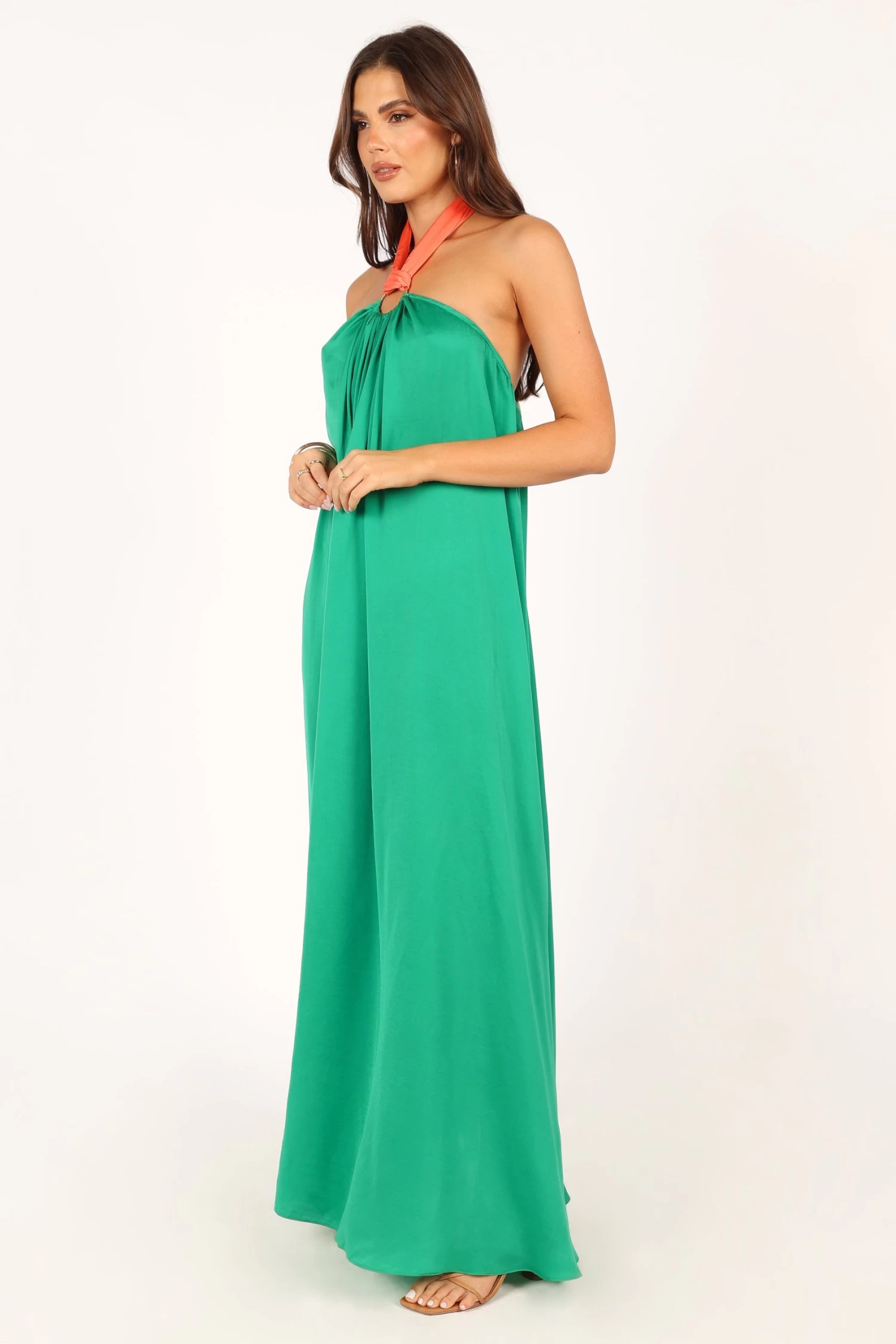 Giana Halter Neck Maxi Dress - Green - Image 8