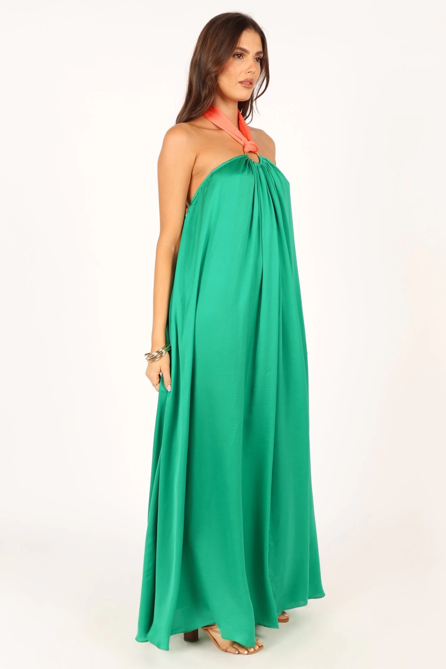Giana Halter Neck Maxi Dress - Green - Image 10