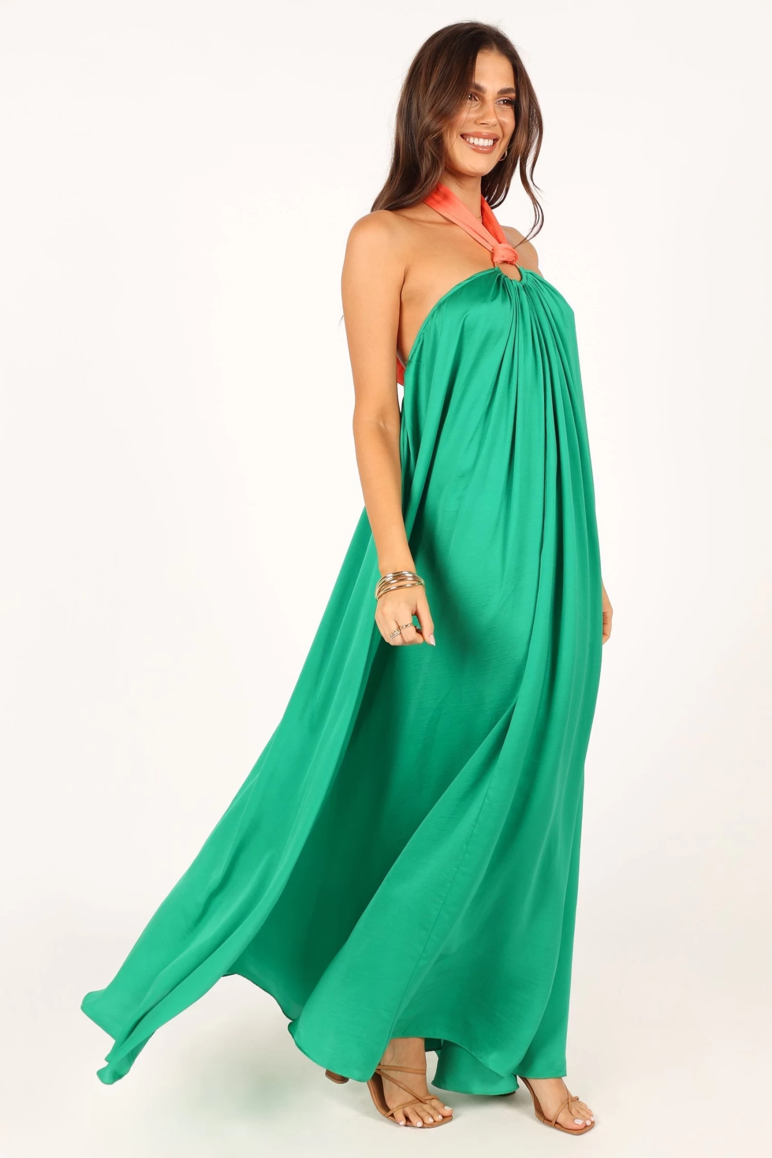Giana Halter Neck Maxi Dress - Green - Image 11